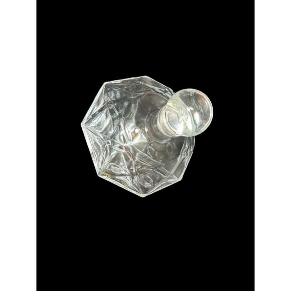 Vtg Diamond Shaped Clear Glass Decanter Side Rest w Stopper Holiday Display 9" - Picture 3 of 8